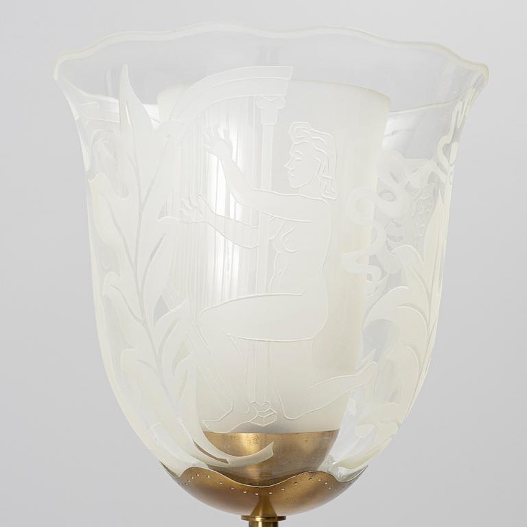 Bo Notini, a Swedish Modern floor lamp, Glössner & Co, Stockholm, 1940s.