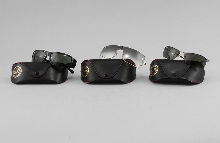 SOLGLASÖGON, 3 par, Ray Ban, 1900-talets andra hälft.