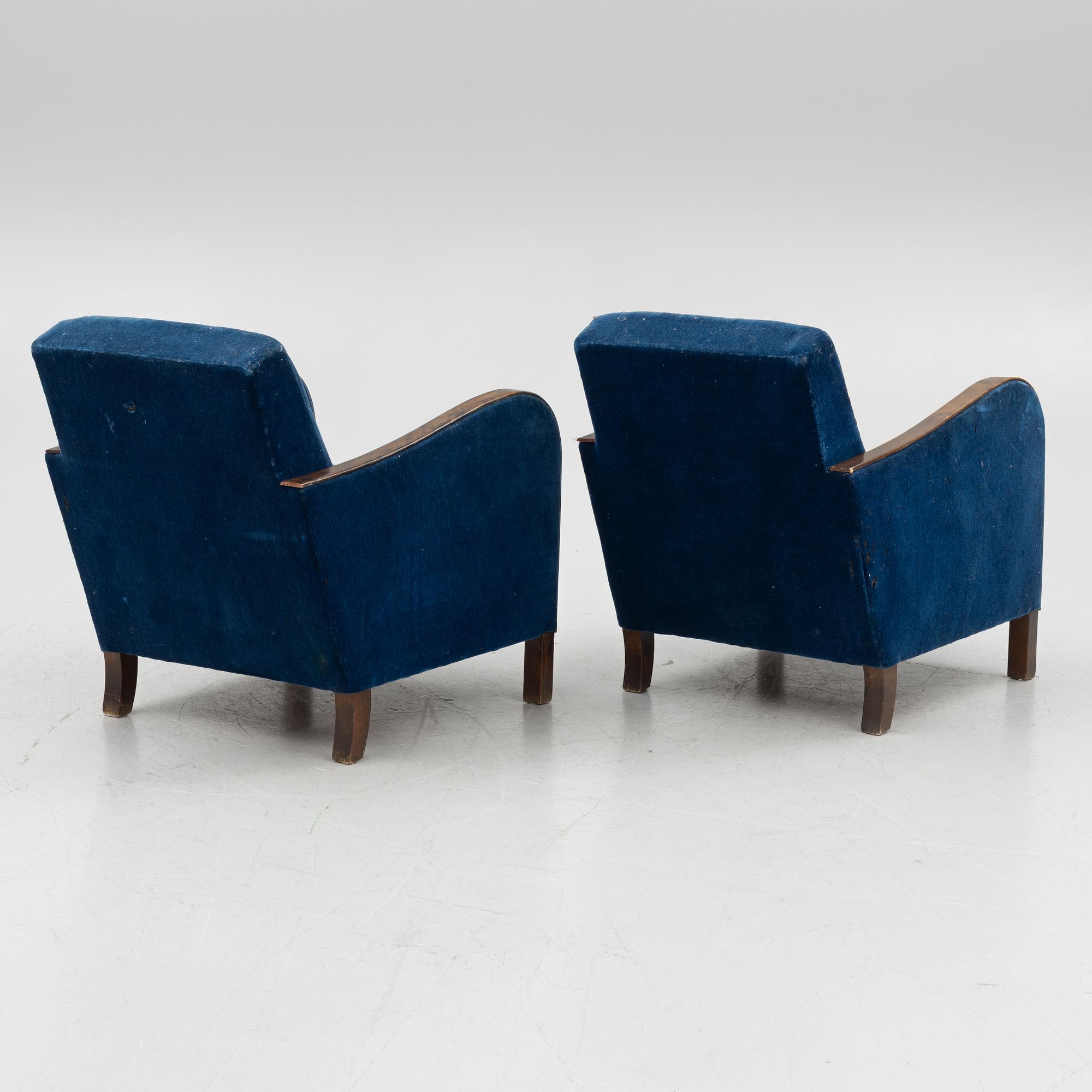 Fåtöljer, ett par, funkis, 1930/40-tal.