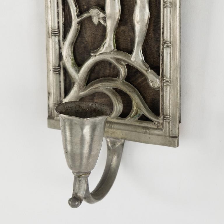 DAVID WRETLING, attributed to, 7 pewter items, mid 20th century.