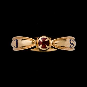 RING, 18K guld, Guastav Dahlgren, Malmö 1970. Vikt ca 9,5 gram.