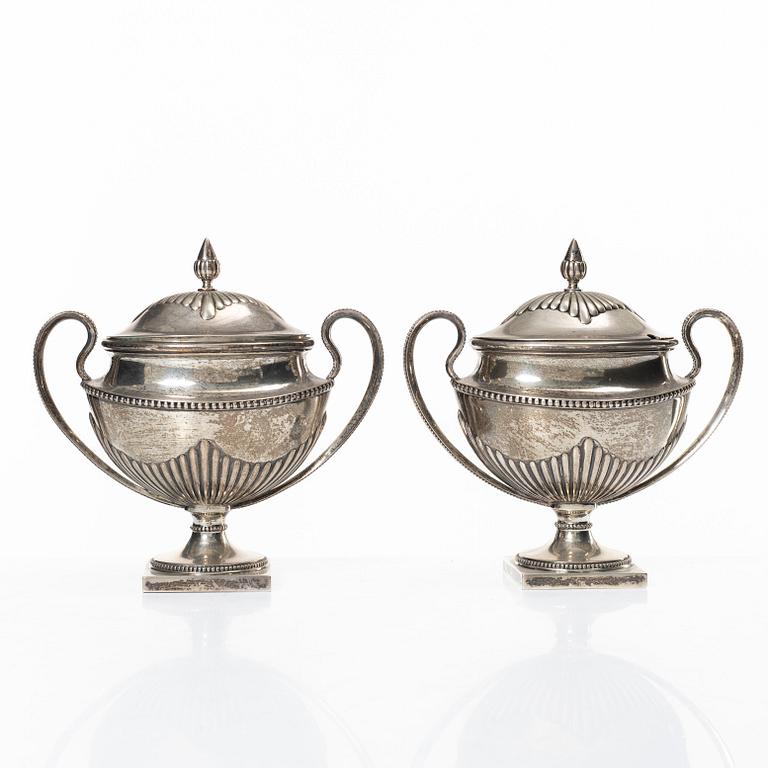 Sockerskålar, ett par, silver, GAB, 1909.