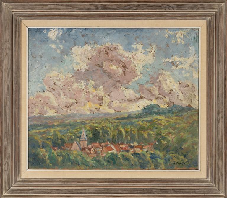 Karl Edvard Diriks, oil on paper-panel, signed.