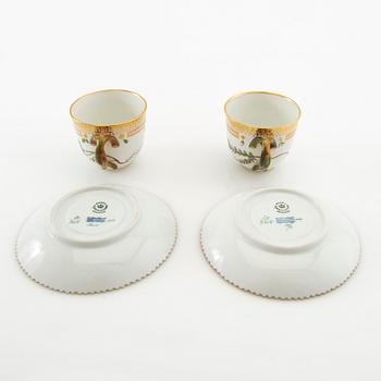 Cups with saucers 2 pcs "Flora Danica" Royal Copenhagen Denmark 1963-1964 porcelain.
