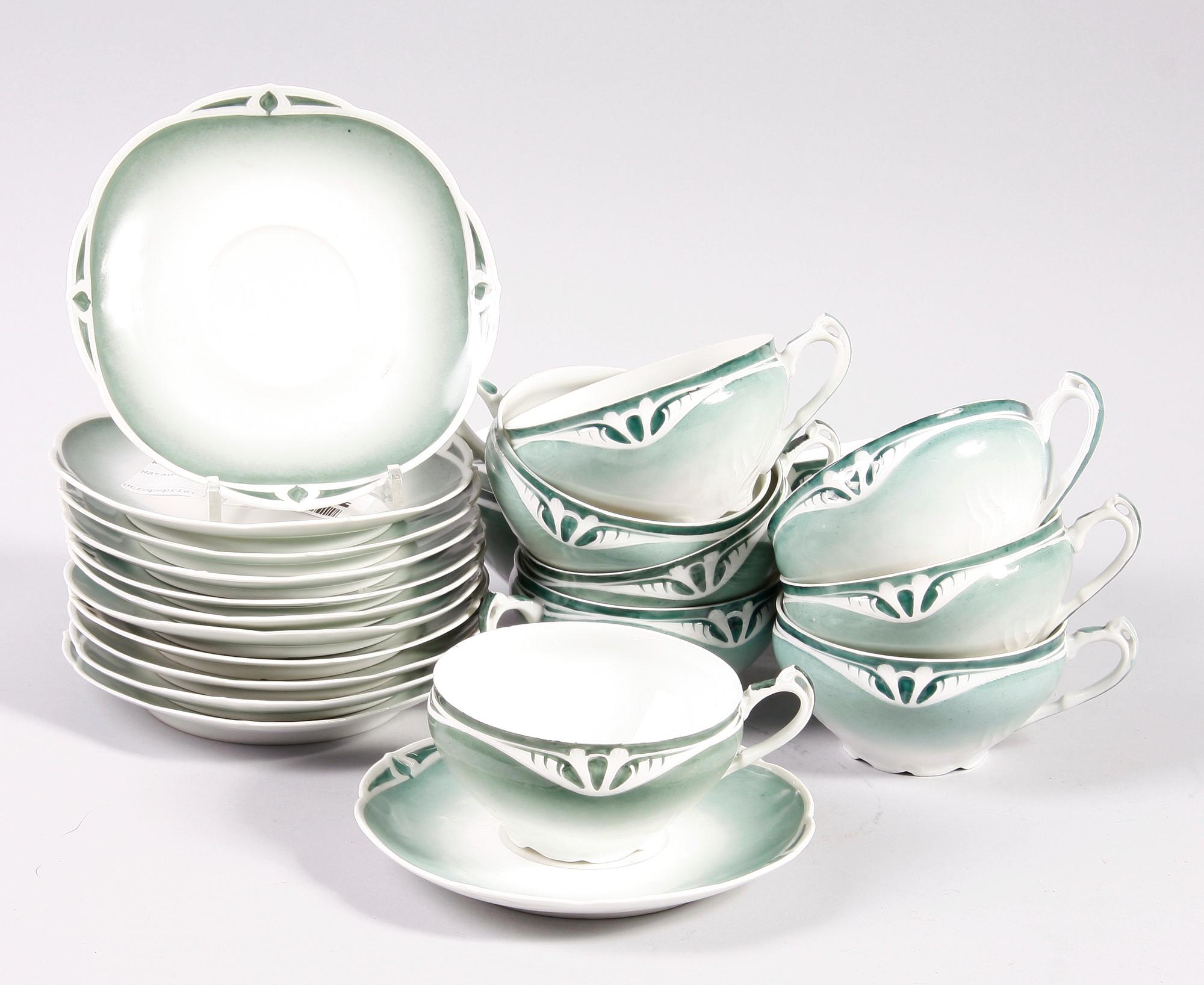 TEKOPPAR MED FAT, 12 st, porslin, Rosenthal.