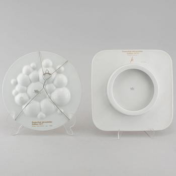 Two porcelian dishes by Fruhtrunk and Tapio Wirkkala for Rosenthal, signed and numbered.