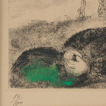 Marc Chagall, "Élie Touché par un Ange", from "La Bible".