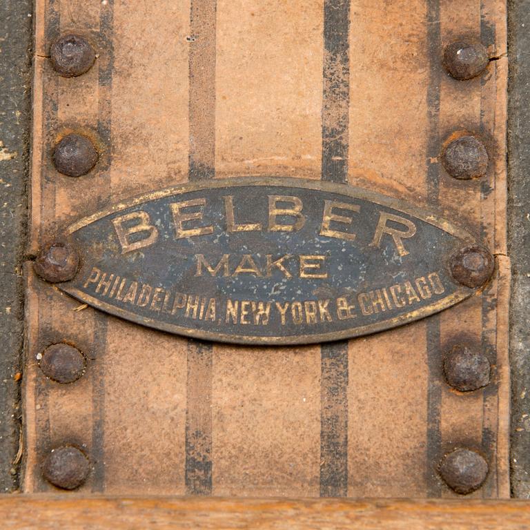 An early 20th Century trunk by The Belber Trunk & Bag Co, New York.