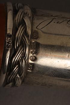 KÄPPAR, 2 st, med silverfattning, 1900-tal.