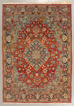 AN OLD/SEMIANTIQUE GHOM RUG, 200 x 140 cm.