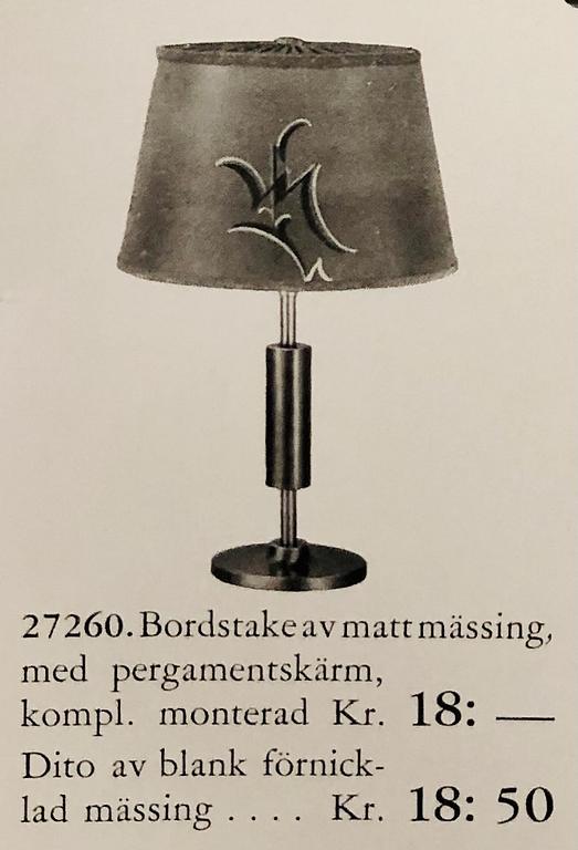 Erik Tidstrand, bordslampor 1 par, modell "27260", Nordiska Kompaniet, 1920-30-tal.