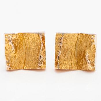BJÖRN WECKSTRÖM, A pair of 14K gold cufflinks "Ravines". Lapponia 1972.