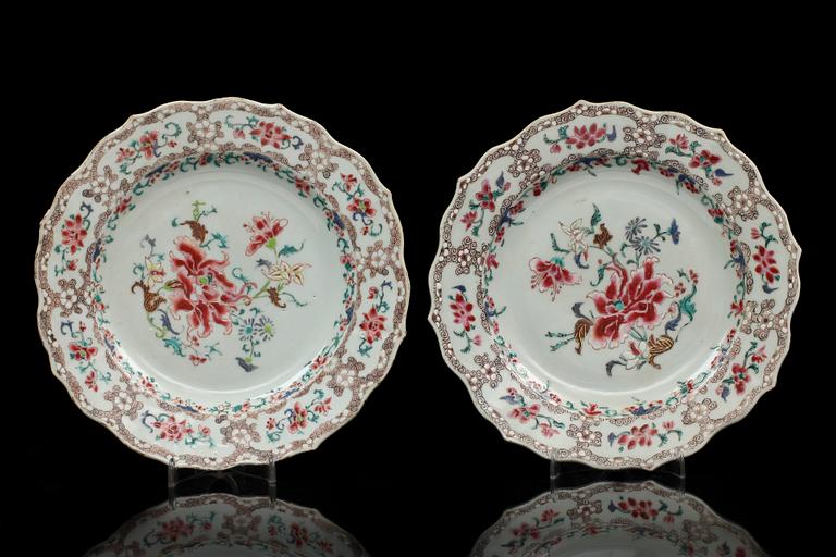 TALLRIKAR, 4 st. Porslin. Kina 1700-tal.