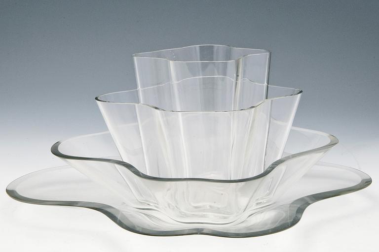 Alvar Aalto, GLASSKULPTUR, 4 DELAR.