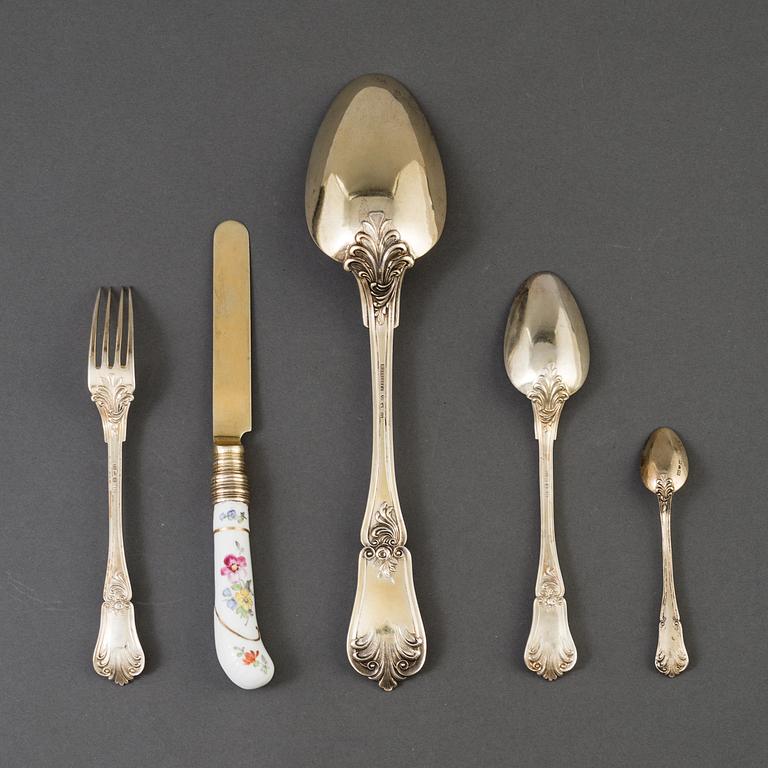 A 75 piece set of silver flatware, model Diplomat, GAB och CGH, Stockholm,1970s.