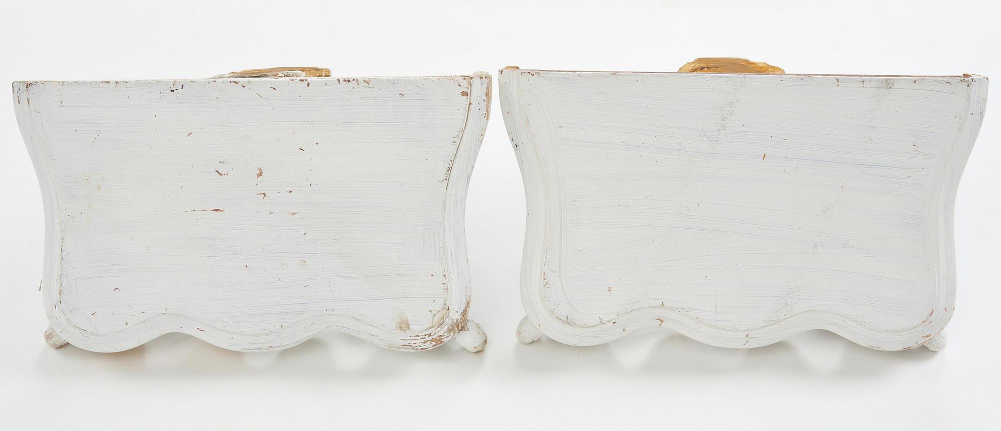 A pair of French Louis XVI-style consoles, late 19th century.