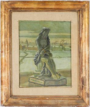 KAJA WIDEGREN, olja på pannå, signerad.