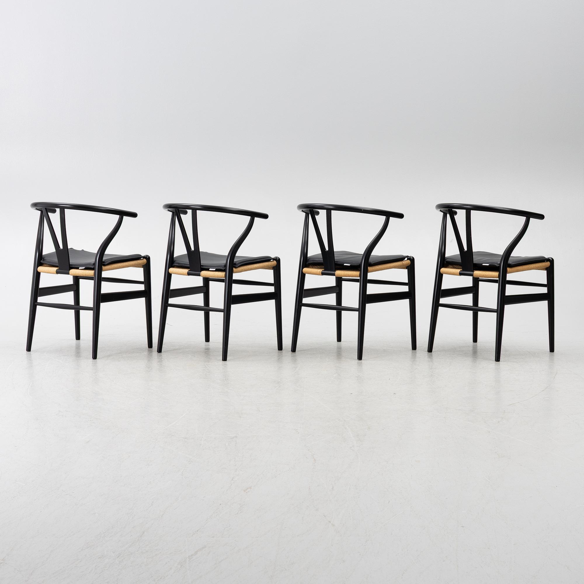 Hans J. Wegner, four CH24/ "Wishbone" chairs, Carl Hansen & Son, Denmark, 21st century.