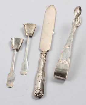 PARTI BESTICK, 7 st, silver, bla Johan Theodor Hagman, Uppsala 1886.