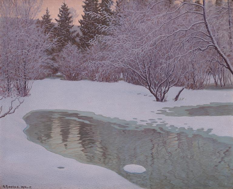 Gustaf Fjaestad, "Förvinter (Duved Jämtland)".
