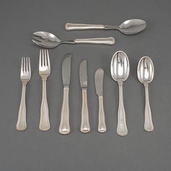 BESTICKUPPSÄTTNING, 78 delar, silver. Bl.a. Mema, Cohr, Lidköping samt Cohr, Danmark, 1900-talets andra hälft.