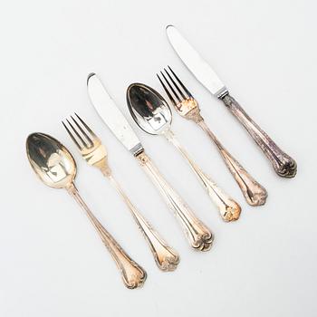 Cutlery set in silver, 89 pieces, Cohr Denmark, mid-20th century.