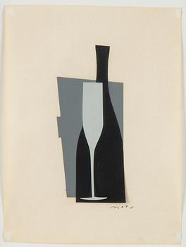 Mats Gustafson, collage, signed.