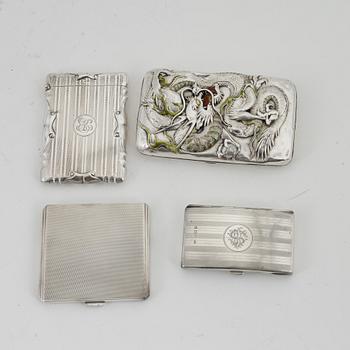 Cases, 3 pcs, silver, England, including Walker & Hall, Birmingham 1951.