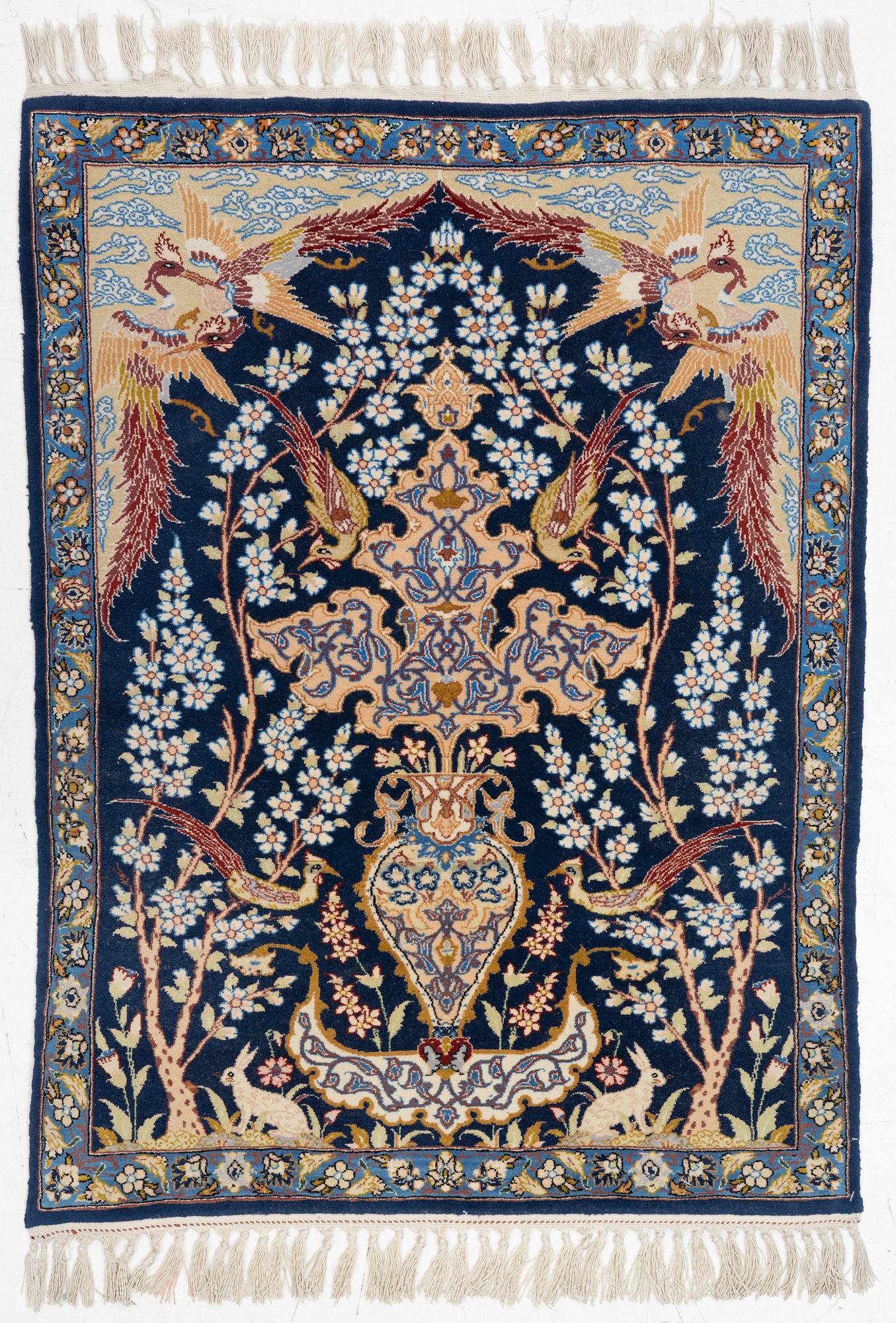 Matta, Isfahan, figural, ca 90 x 65 cm.