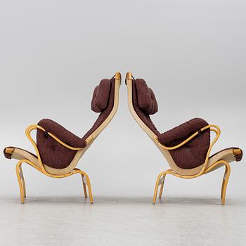 Bruno Mathsson, Armchairs, a pair, "Pernilla", Dux, late 20th century.