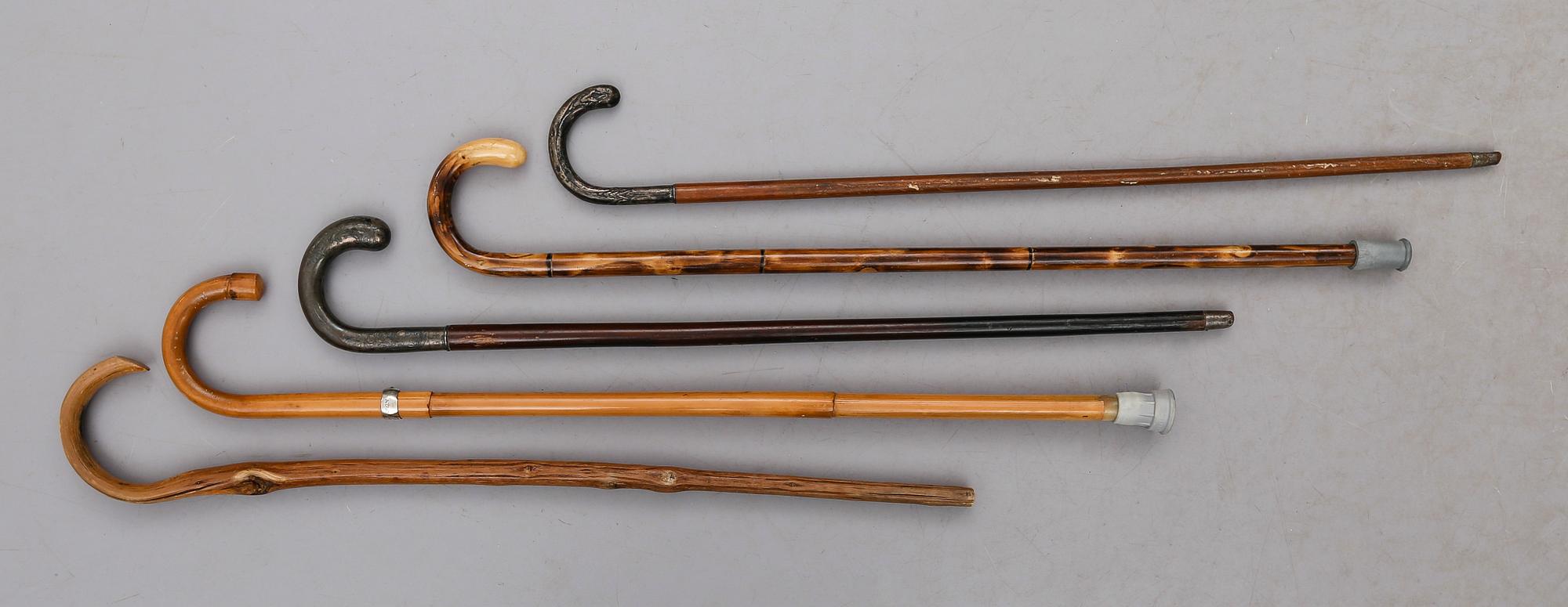 KÄPPAR, 5 st, silver och trä, 1900-tal.