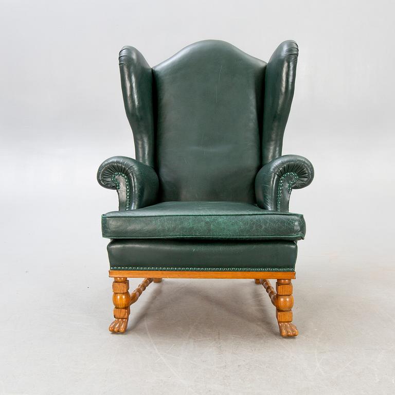 A  mid 1900s leather armchair.