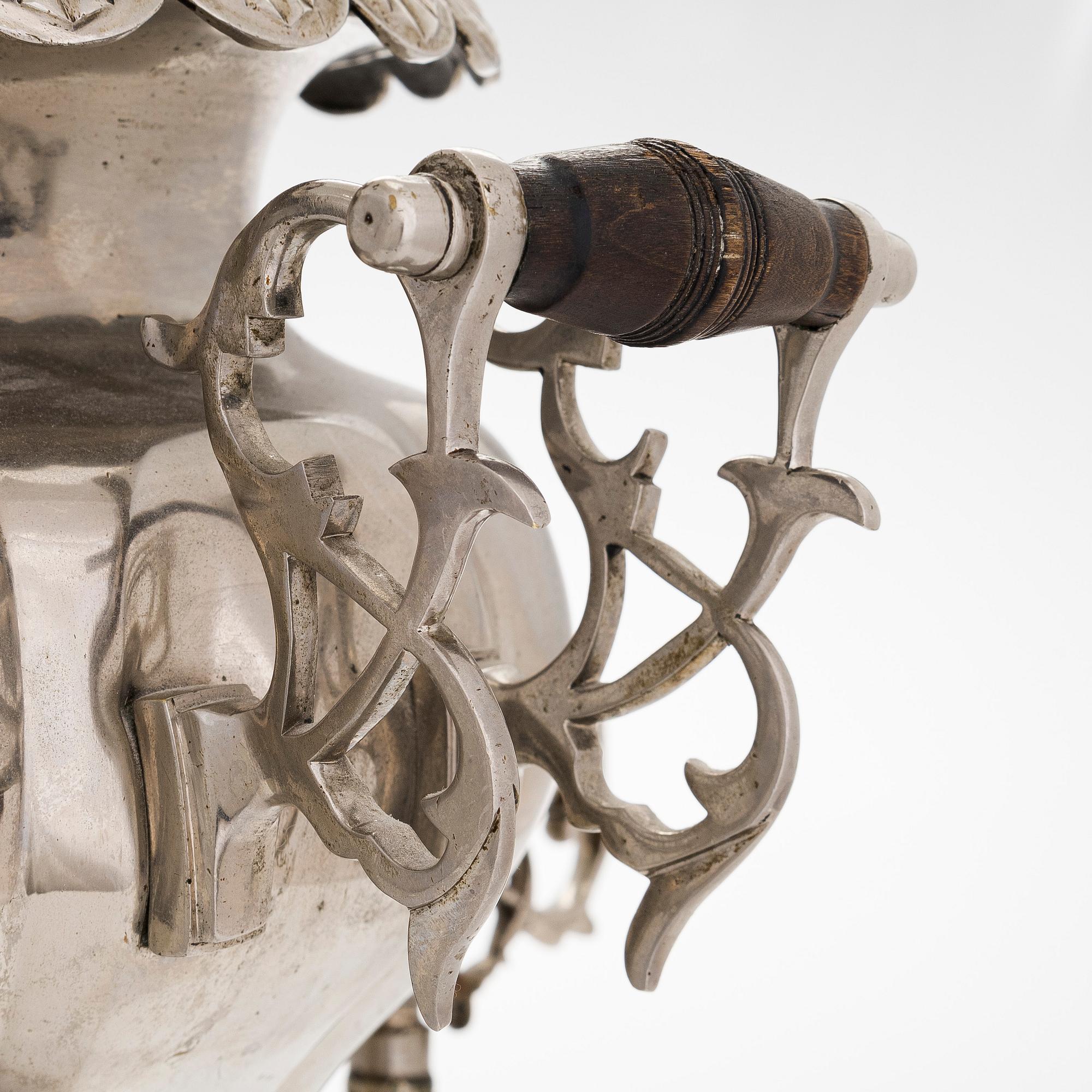 A silver-plated brass samovar. Teile, Russia 1882.