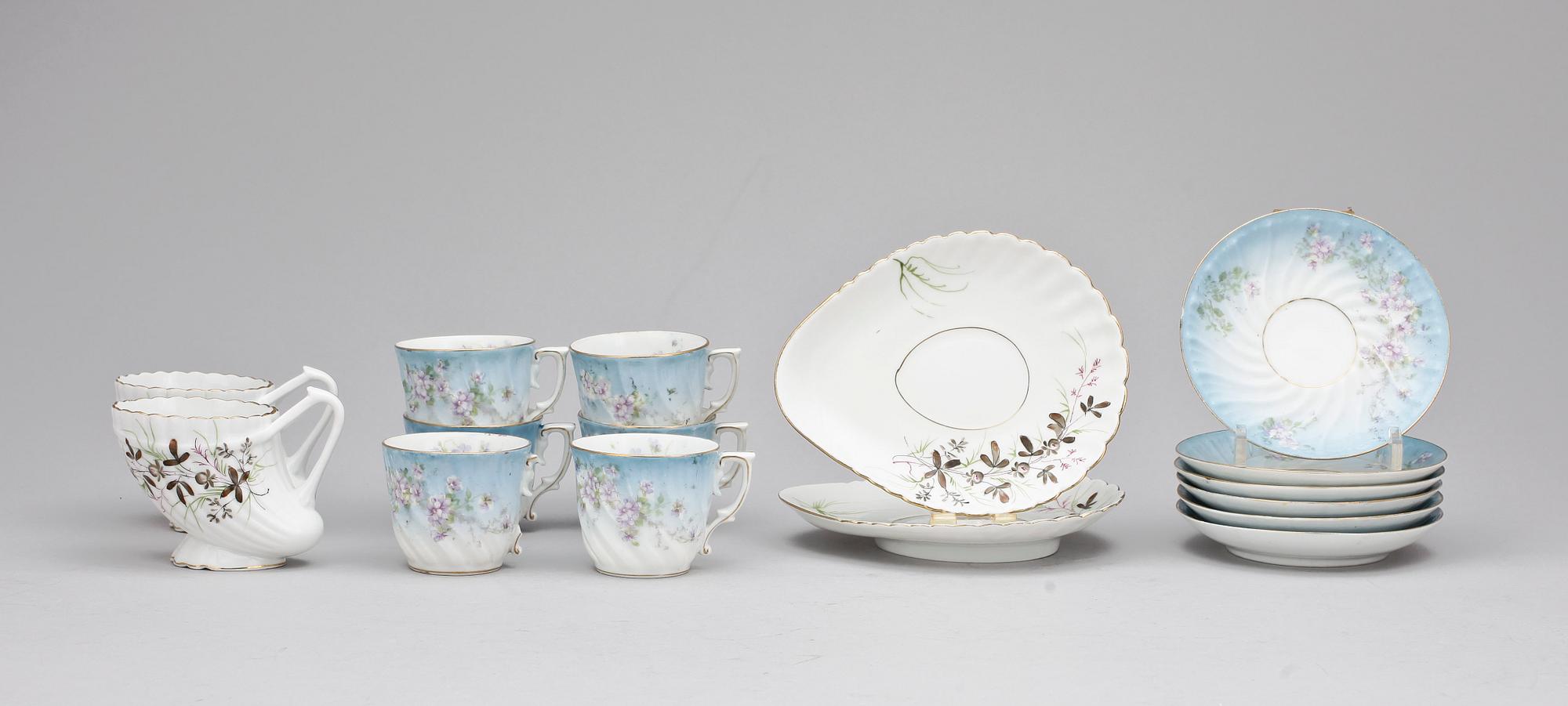 PARTI PORSLIN, 6+2, bla Kusnetzoff, Ryssland. 1800/1900-tal.