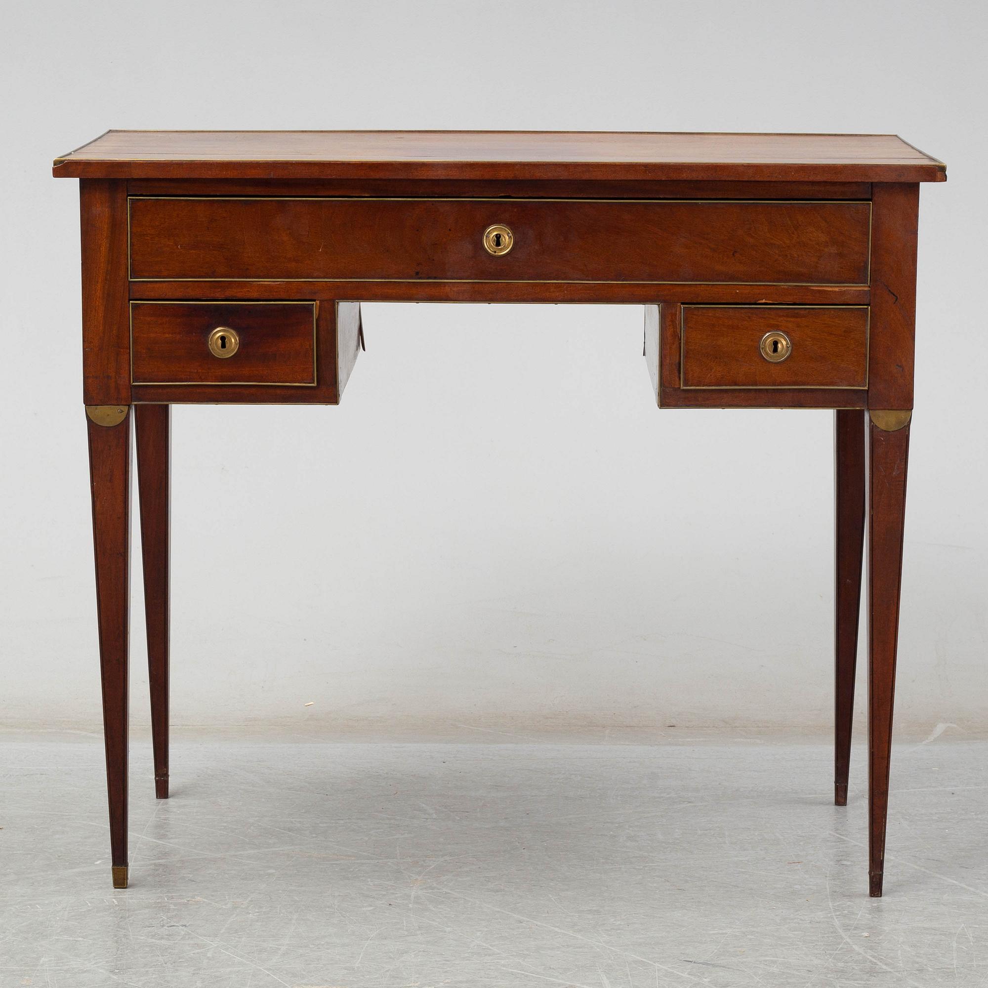 A Swedish late gustavian writing desk, late 18th century.