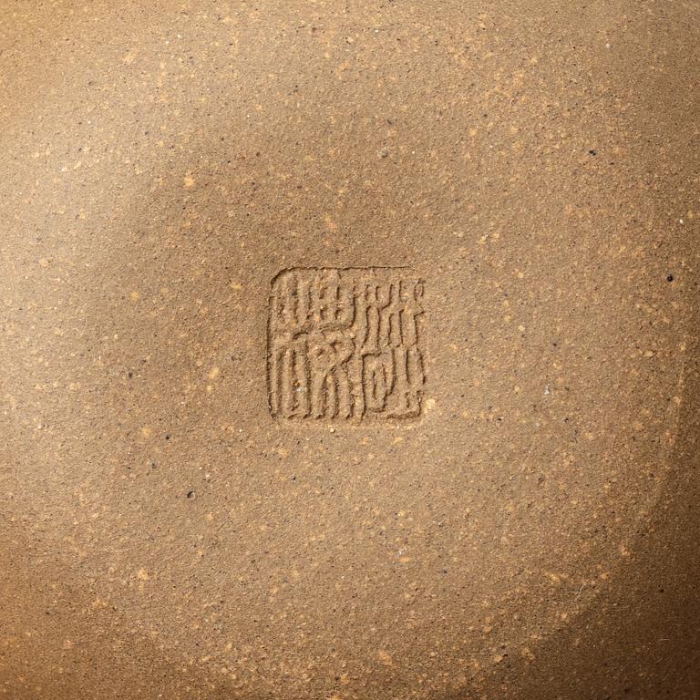 Two yellow yixing teapots, China, 1980/90s.