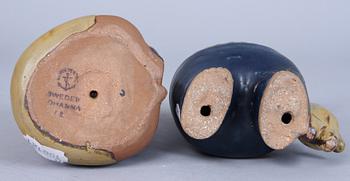 FIGURINER, 3 st, stengods, Lisa Larson, Gustavsberg.