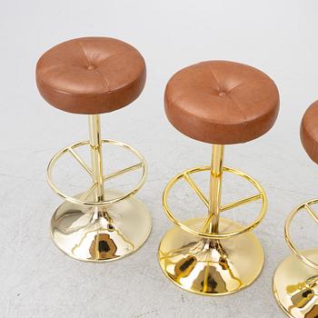 Four bar stools, Johansson Design, Sweden, late 20th century.