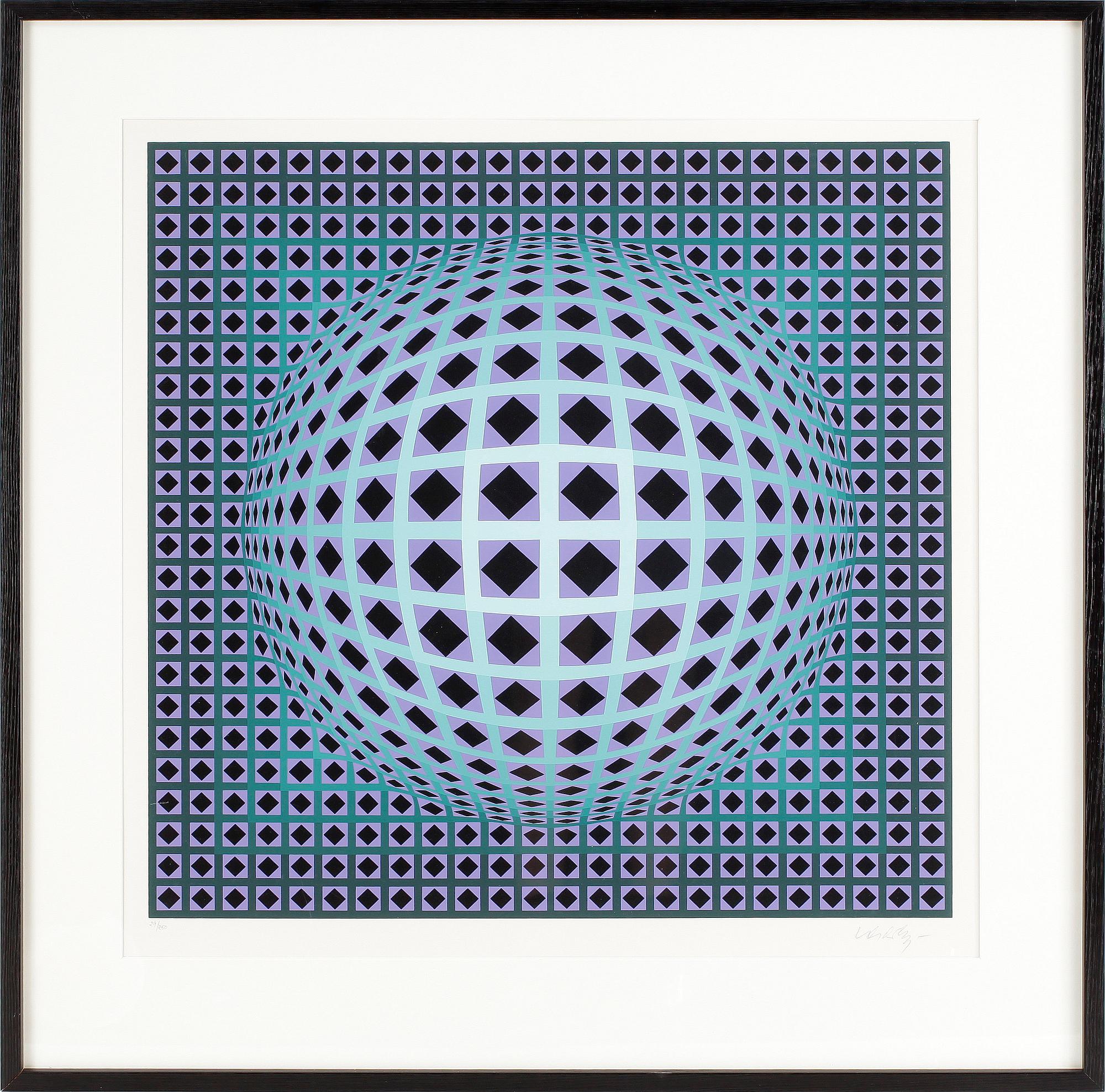 VICTOR VASARELY, färglitografi, signerad och numrerad 29/250.