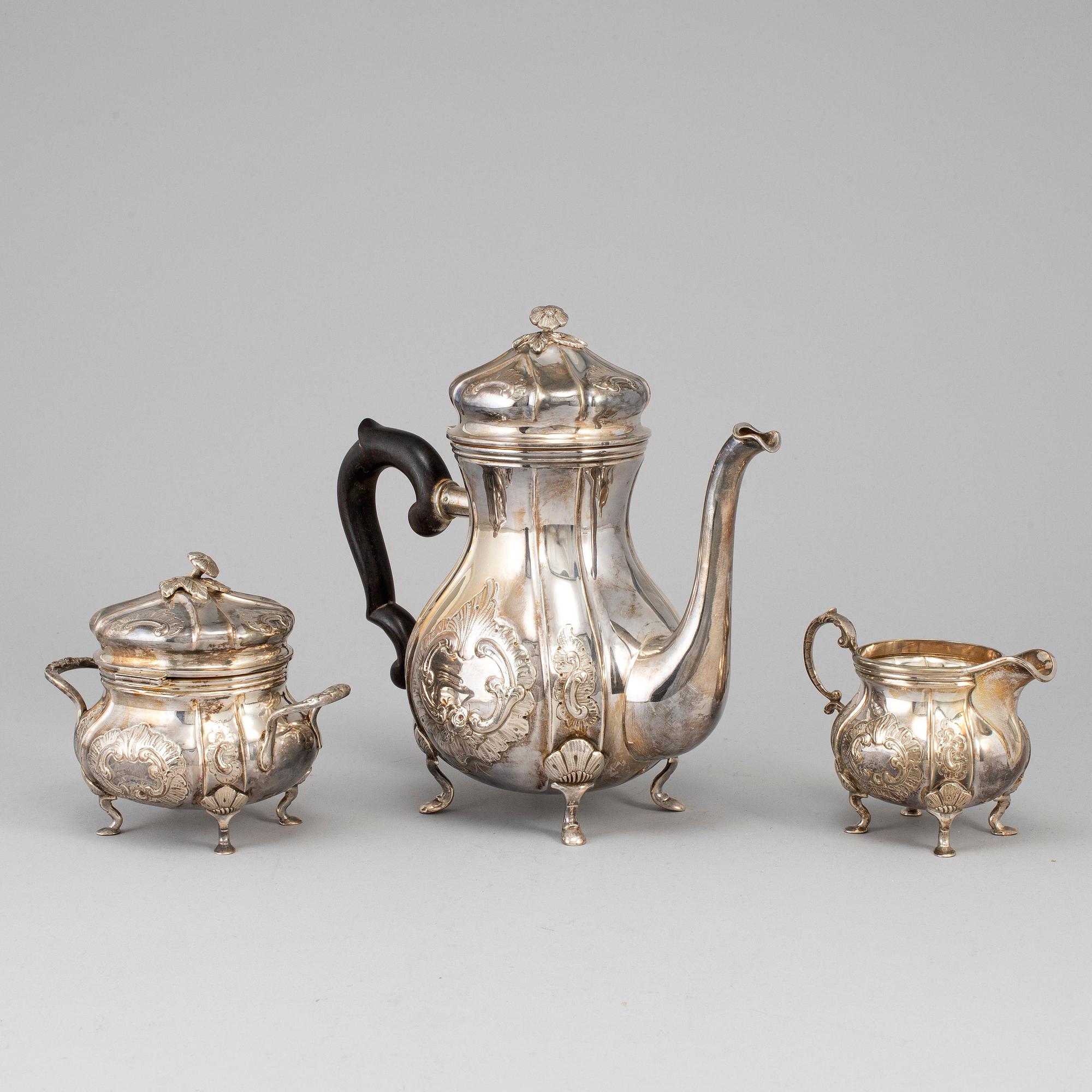 AXEL SALOMONSEN (1933-1977), a three part coffee sterling silver service, Denmark, with Swedish import marks.