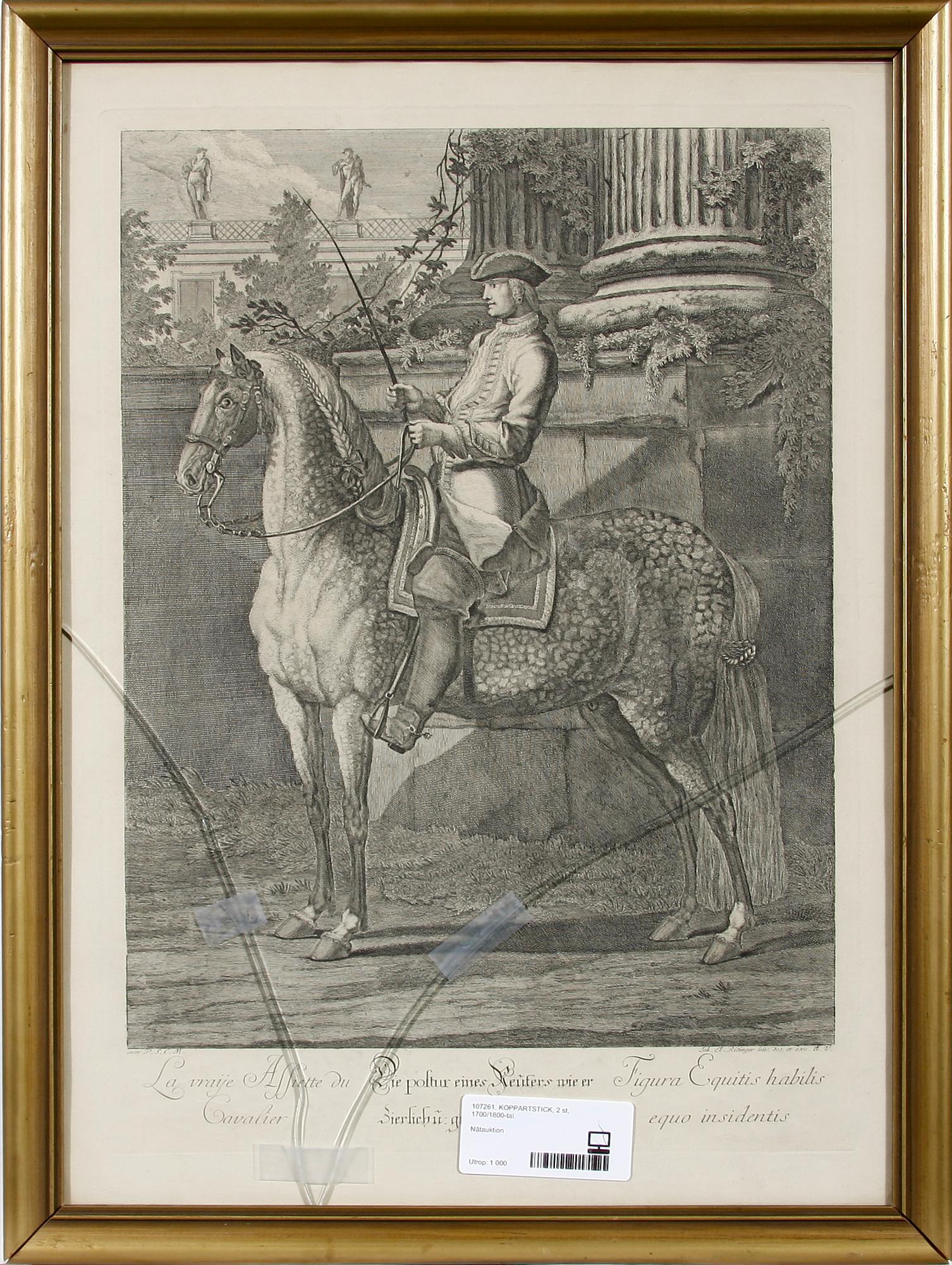 KOPPARTSTICK, 2 st, 1700/1800-tal.