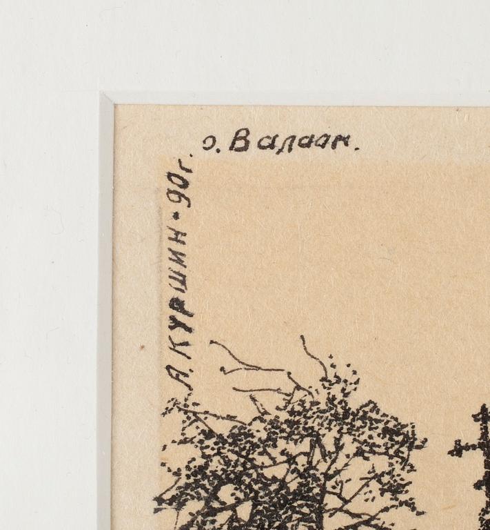 ANATOLY KURSHIN, 2 st, tusch, signerade och daterade Valaam -90.