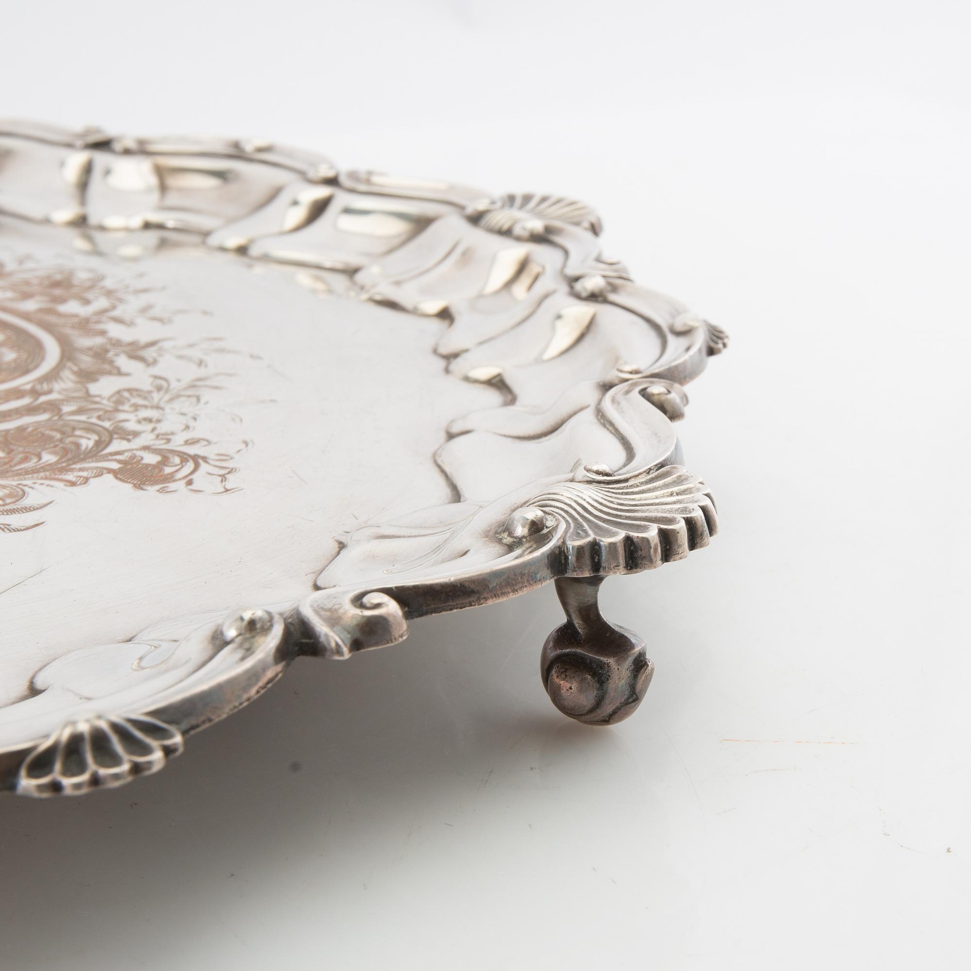 Trays 3 pcs, including England, silver-plated, first half of the 20th century.