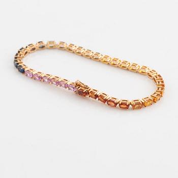 Multi coloured sapphire bracelet.