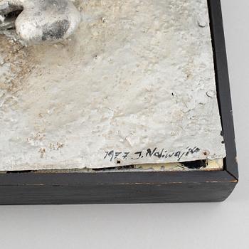 Jan Naliwajko, sculpture/relief, metal, signed and dated 1977.
