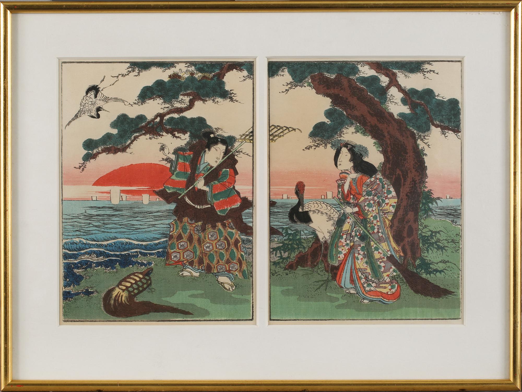 OKÄND KONSTNÄR, träsnitt, Japan, 1900-tal.