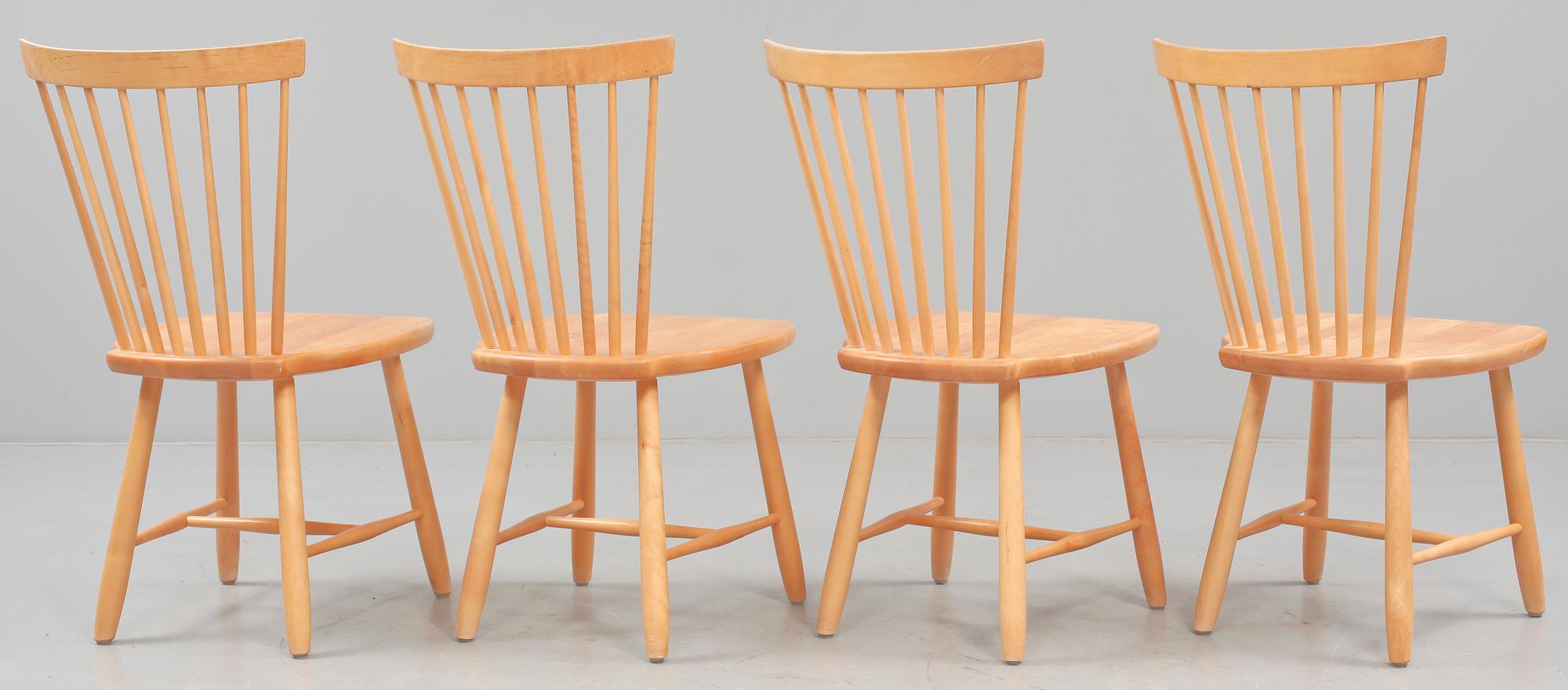 STOLAR, 4 st, "Lilla Åland", Carl Malmsten, Stolab, 1996.