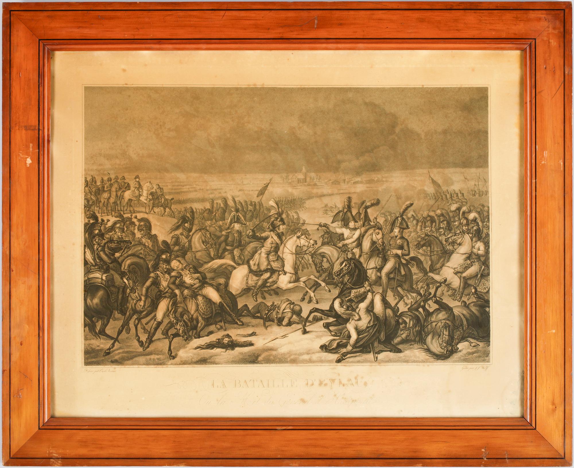 KOPPARSTICK, ett par, en av Carle Vernet, grav F.F. Wolff, 1800-tal.