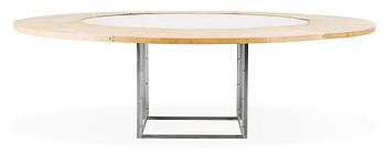 73. A Poul Kjaerholm marble top 'PK-54' dining table, Fritz Hansen, Denmark 1986.