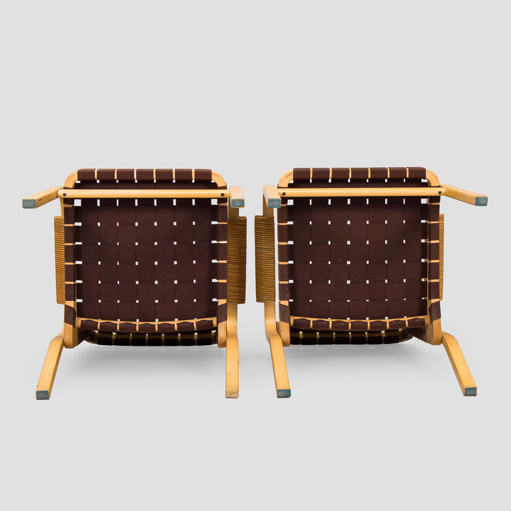 Alvar Aalto, Nojatuoleja, 4 kpl, 45 Artek, 1900-luvun loppu.